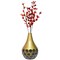 Uniquewise Teardrop Shape Table Flower Vase with Black Honeycomb Design for Dining Table, Living Room QI004249 - alternate 1
